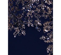 Xscape Women's Embellished V-Neck Sleeveless Gown