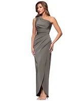 Xscape Women's Asymmetric One-Shoulder Satin Gown