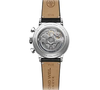 Raymond Weil Men's Swiss Automatic Chronograph Millesime Black Leather Strap Watch 40mm