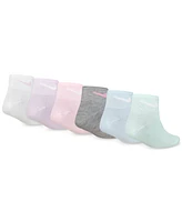 Nike Little Girls Metallic Swoosh Quarter Socks, Pack of 6