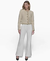 Karl Lagerfeld Paris Women's Tweed Collarless Jacket