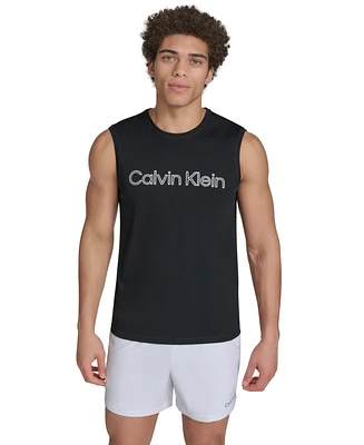 Calvin Klein Men's Logo Sleeveless Swim Rash Guard