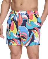 Calvin Klein Men's Core Euro Regular-Fit Quick-Dry 5" Swim Trunks with Compression Short Liner