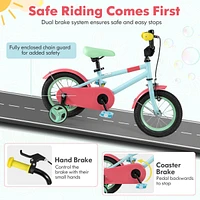 Kids Bike with Adjustable Handlebar and Saddle for 4-8 Years Old