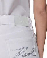 Karl Lagerfeld Paris Women's Crystal-Cuff Jeans