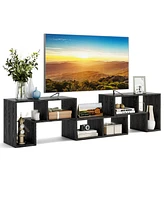 3-Piece Adjustable Tv Stand for TVs with Shelves Modern Entertainment Center for Living Room