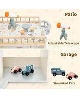 Wooden Corner Dollhouse Playset with 41 Accessories Interactive Toy for Kids