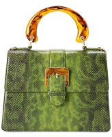 Brahmin Hallie Fern Cassatt Small Leather Satchel