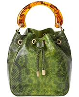 Brahmin Melinda Fern Cassatt Medium Leather Bucket Bag