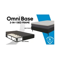 Boyd Sleep Queen Size 2-in-1 Metal Mattress Foundation & Bed Frame with Roll-Out Slats, Easy Assembly, Removable Legs, Heavy Duty Support, Headboard B