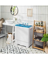26 lbs Semi-Automatic Twin Tub Washing Machine with Drain Pump