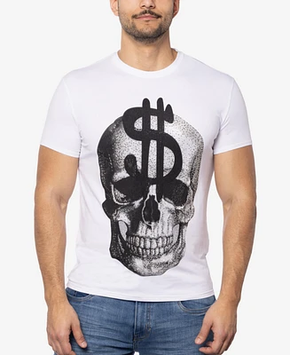 Men's Skull With $ Dollar Sign Rhinestone Graphic T-Shirts