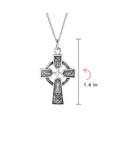 Bling Jewelry Viking Love Knot Celtic Cross Pendant Necklace Sterling Silver