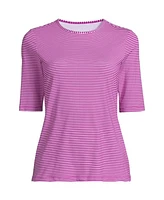 Lands' End Women's Elbow Sleeve Relaxed Upf 50 Rash Guard