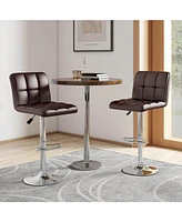 Modern Swivel Bar Stools Set of with Heavy-duty Metal Base & Footrest Back