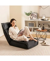 Folding Floor Chair Convertible Lazy with 14-Position Adjustable Backrest