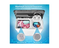 26 lbs Portable Semi-automatic Washing Machine with Built-in Drain Pump