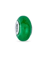 Bling Jewelry Dyed Green Jade Charm Bead Sterling Silver European Bracelet