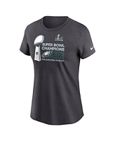 Nike Women's Anthracite Philadelphia Eagles Super Bowl Lix Champions Locker Room Trophy Collection T-Shirt