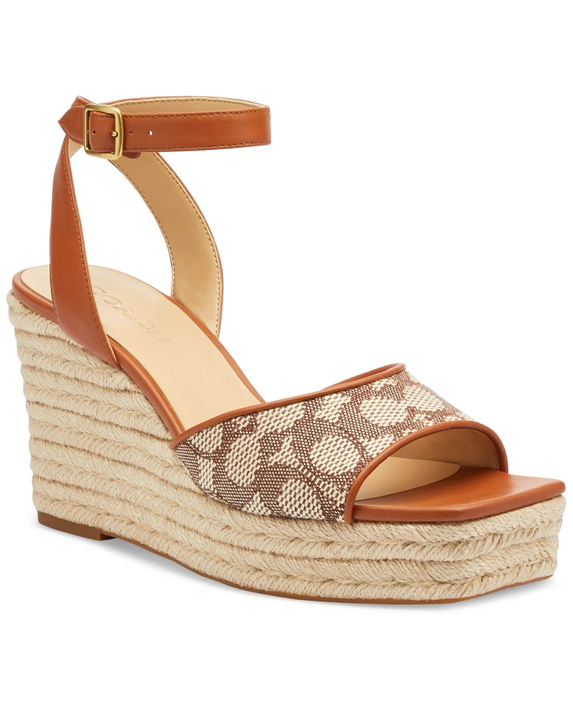 Coach Women's Signature Textile Jacquard Espadrille Sandals