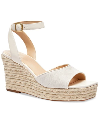 Coach Women's Signature C Canvas Espadrille Wedge Sandals