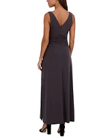 kensie Women's Draped Cowlneck Sleeveless Maxi Dress