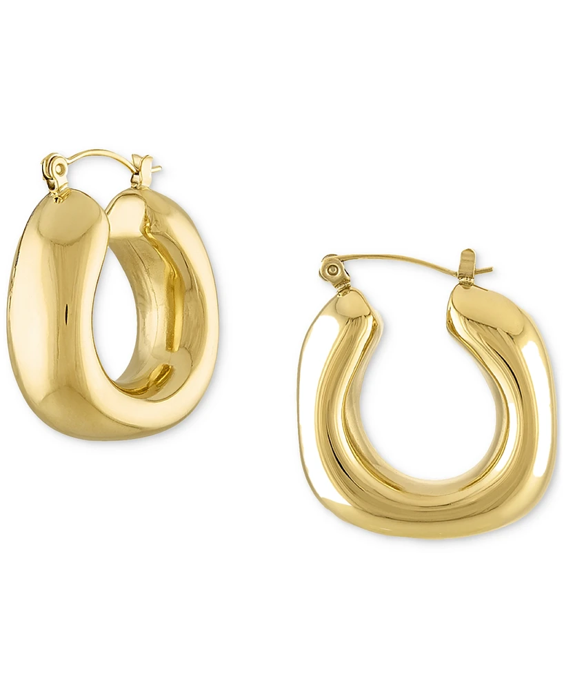 Ben Oni Stainless Steel Metal Sculptural Hoop Earrings