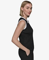 Karl Lagerfeld Paris Women's Bow-Tie Sleeveless Sweater