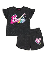 Barbie French Terry T-Shirt and Shorts Outfit Set