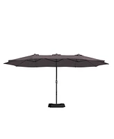 15 Ft Patio Umbrella with Base Included Outdoor Double-sided Umbrella Extra Large Patio Umbrella Patio Table Umbrella Outdoor Market Umbrella Outdoor