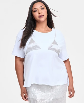 Bar Iii Trendy Plus Bikini-Graphic T-Shirt, Exclusively at Macy's