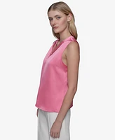 Karl Lagerfeld Paris Women's Crisscross V-Neck Blouse