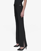 Karl Lagerfeld Paris Women's Mid-Rise Flare-Leg Pants