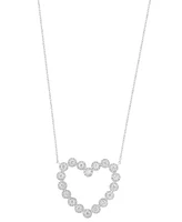 Effy Diamond Halo Open Heart 18" Pendant Necklace (1-1/6 ct. t.w.) in 14k White Gold