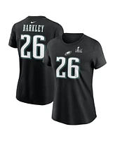 Nike Women's Saquon Barkley Black Philadelphia Eagles Super Bowl Lix Name Number T-Shirt