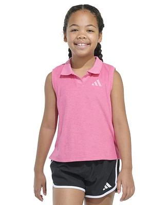 adidas Big Girls Sleeveless Terry Polo Tank Top