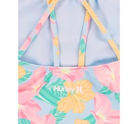 Hurley Big Girls Strappy All Over Print One Piece Swimsuit