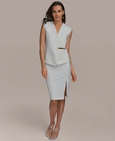 Donna Karan New York Women's V-Neck Hardware-Trim Vest