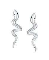 Bling Jewelry Egyptian Serpent Snake Stud Earrings in Sterling Silver for Reptile Lovers