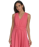 Calvin Klein Women's V-Neck Twist-Front Midi Dress