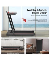 3-in-1 Folding Treadmill with Large Desk and Lcd Display