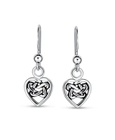 Bling Jewelry Bff Celtic Infinity Knot Heart Dangle Earrings Sterling Silver Fish Hook