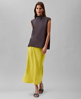 Calvin Klein Woman's Matte Satin Midi Slip Skirt