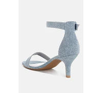 Ozula Denim Kitten Heel Sandals