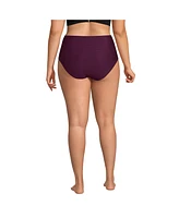 Lands' End Plus Ribbed Smoothing High Waisted Bikini Bottoms