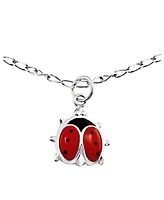 Bling Jewelry Lucky Red Ladybug Charm Anklet Ankle Bracelet Sterling Silver 9.75 Inch