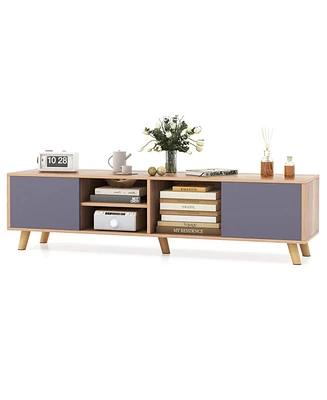 Tv Stand Cabinet for TVs with Open Shelf Modern Storage for Living Room Entertainment