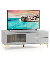 Tv Stand with Storage Compartment and Drawers Modern Entertainment Center for Living Room