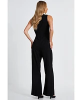 Quiz Women's 2 in 1 Scuba Crepe Waistcoat Jumpsuit