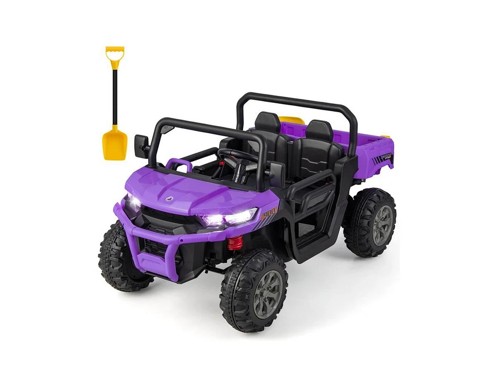 12V Kids Ride On Truck Car with Remote Control and 2 Seaters